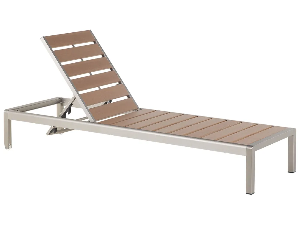 Sun Lounger NARDO Reclining Metal Brown