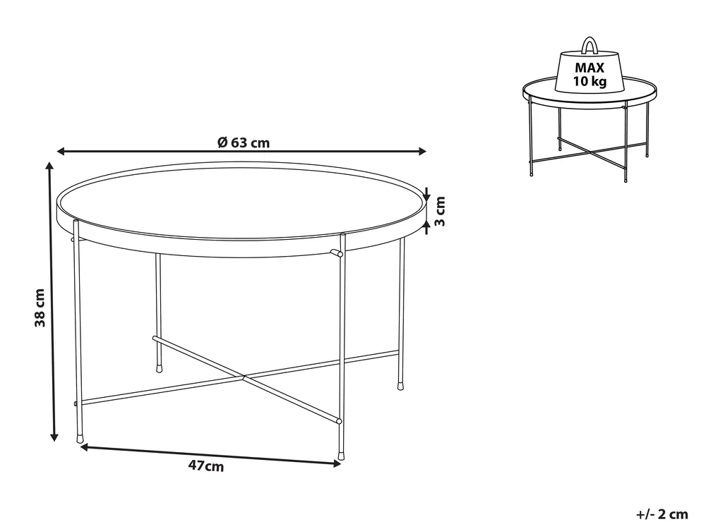 Coffee Table LUCEA Tempered Glass Silver_817103