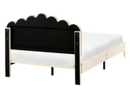 Säng med lamellram Sammet SAUVIAN 120 x 200 cm Beige_1014394