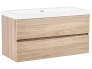 Wall Mounted Vanity Unit with Basin URUCU Light Brown_1005368