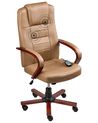 Massage Chair DIAMOND with Heating Leather Light Brown