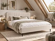 Säng med lamellram Sammet BRIN 160 x 200 cm Beige_1183967