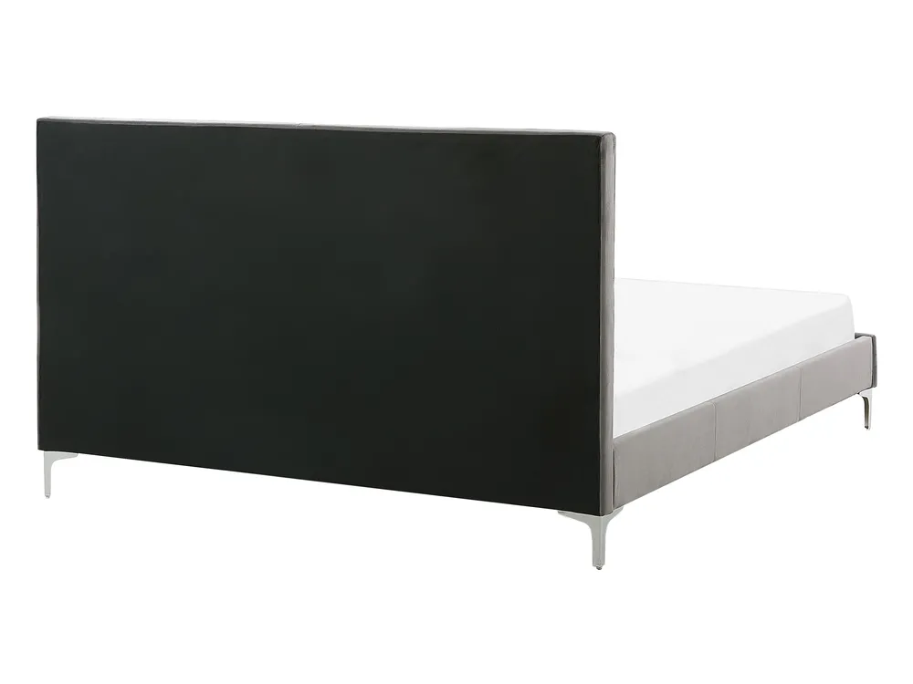 Bed Velvet AMBERT 140 x 200 cm (EU Double) Grey_786682