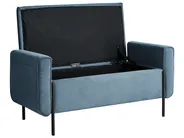 Upholstered Storage Bench LEWES Fabric Blue_1043681