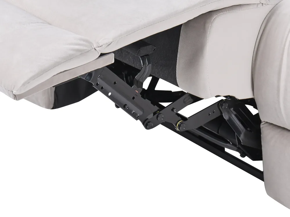 Soffgrupp med elektrisk reclinerfunktion 6-sits BERGEN med USB-port Sammet Ljusbeige_1064837