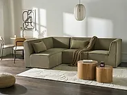 Modulær hjørnesofa 4-seters LEMVIG Kordfløyel Grønn Høyrevendt_1188302