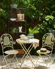 Set of 2 Garden Chairs BIVIO Folding Metal Light Green_806652