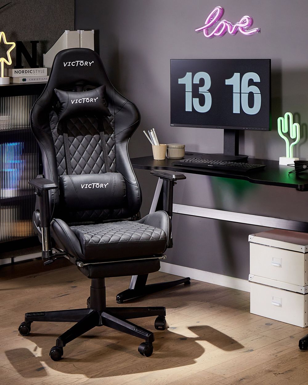 Gamingstol VICTORY Konstläder Svart