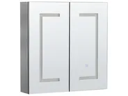 Bathroom Wall Mounted Mirror Cabinet LED MAZARREDO 60 cm 60 cm Black_905801