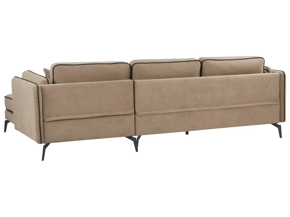 Corner Sofa 3 Seater ALTAN Fabric Brown Left Hand_951190