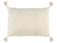 Set med 2 prydnadskuddar CERINTHE 40 x 60 cm Bomull Ljusbeige Chevrontryck_835173