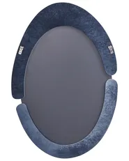Väggspegel MASSAY 53 cm 90 cm Sammet Mörkblå_946219