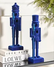 Set med 2 figuriner FLATEY 40 cm Nötknäckare Blå_1184866