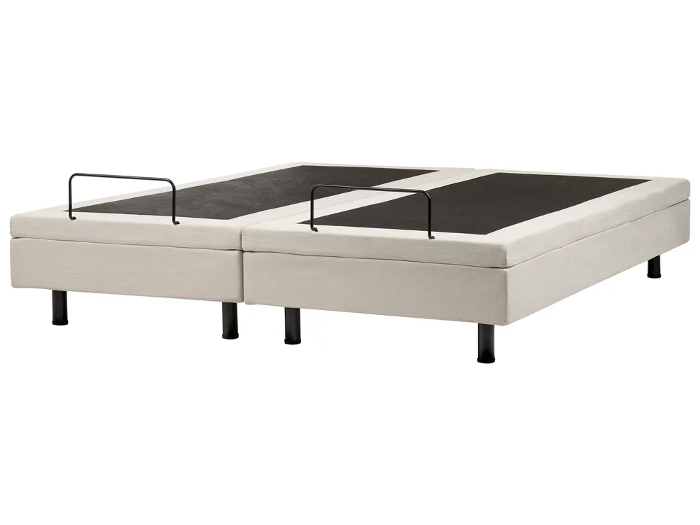 Adjustable Bed without Headboard Fabric CASTELLAN 180 x 200 cm (EU Super King) Light Beige_952222