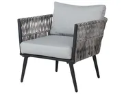 Garden Lounge Set with Table 4 Seater PREVEZA PE Rattan Grey_738954