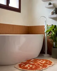 Bath Mat DERIK Orange 60 x 90 cm Cotton_1017800