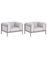 Set of 2 Garden Armchairs FERRETTI Taupe_1057940