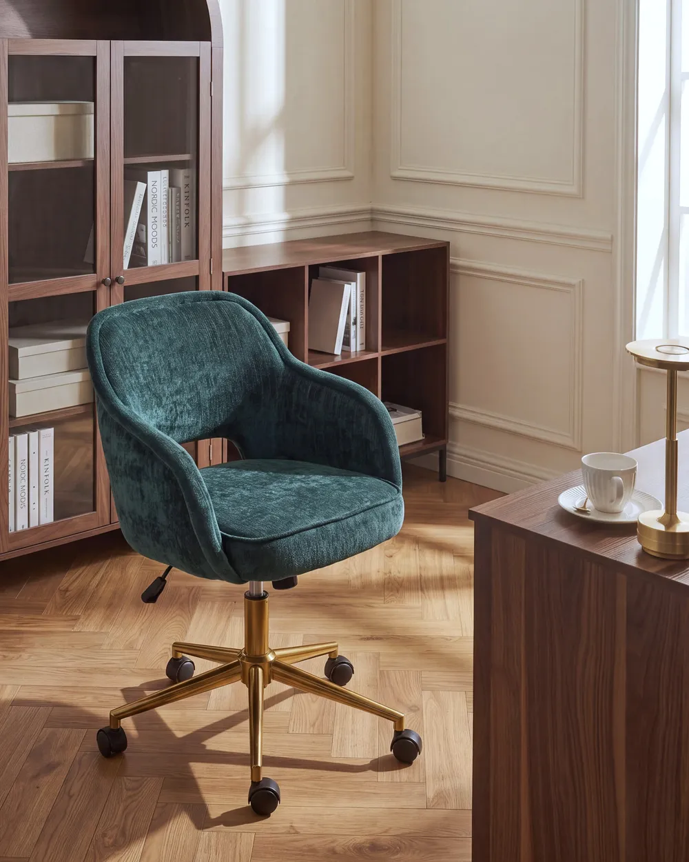 Desk Chair EMBER Chenille Dark Green