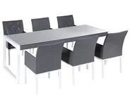 Garden Dining Set 6 Seater BACOLI with Cushions Metal Grey_679179