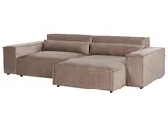 Modular Corner Sofa 3 Seater HELLNAR Fabric Light Brown Left Hand_912291