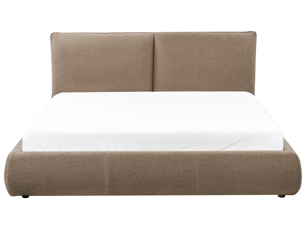 Bed Boucle VINAY 160 x 200 cm (EU King Size) Brown_969422