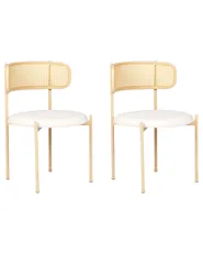 Ruokatuolisetti 2 kpl ANDOVER metalli Vaaleanbeige_888191