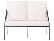 Garden Lounge Set with Table 4 Seater USTICA Metal Black_1037378