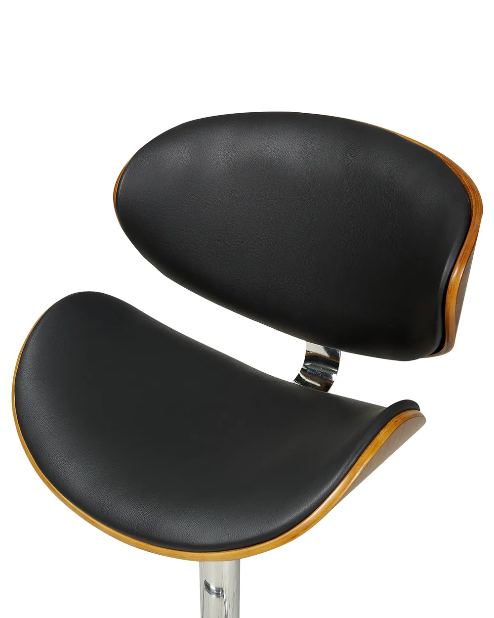 Set of 2 Bar Chairs ROTTERDAM Swivel Faux Leather Black_953072