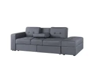 Sofa Bed 3 Seater FALSTER with Storage Fabric Dark Grey_751413