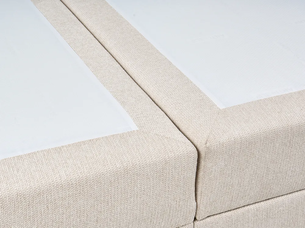 Divan Bed with Storage MAJOR Fabric Light Beige 180 x 200 cm (EU Super King)_1028082