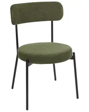 Set of 2 Dining Chairs ALLISON Boucle Dark Green_929073