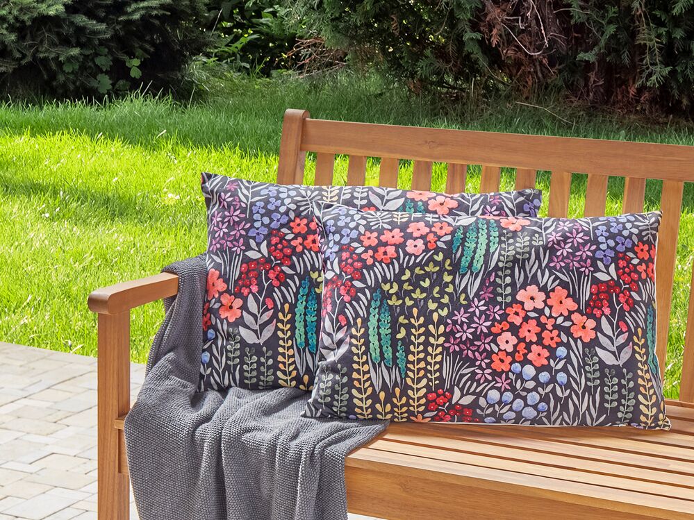 Set med 2 utomhusdynor CASTELARO Blommigt tryck 40 x 60 cm Flerfärgad