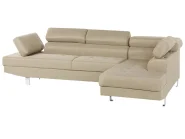 Corner Sofa 5 Seater NORREA Fabric Light Beige Left Hand_685974