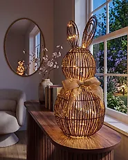 LED Decoration Rabbit NAUVO PE Rattan Brown_1182528