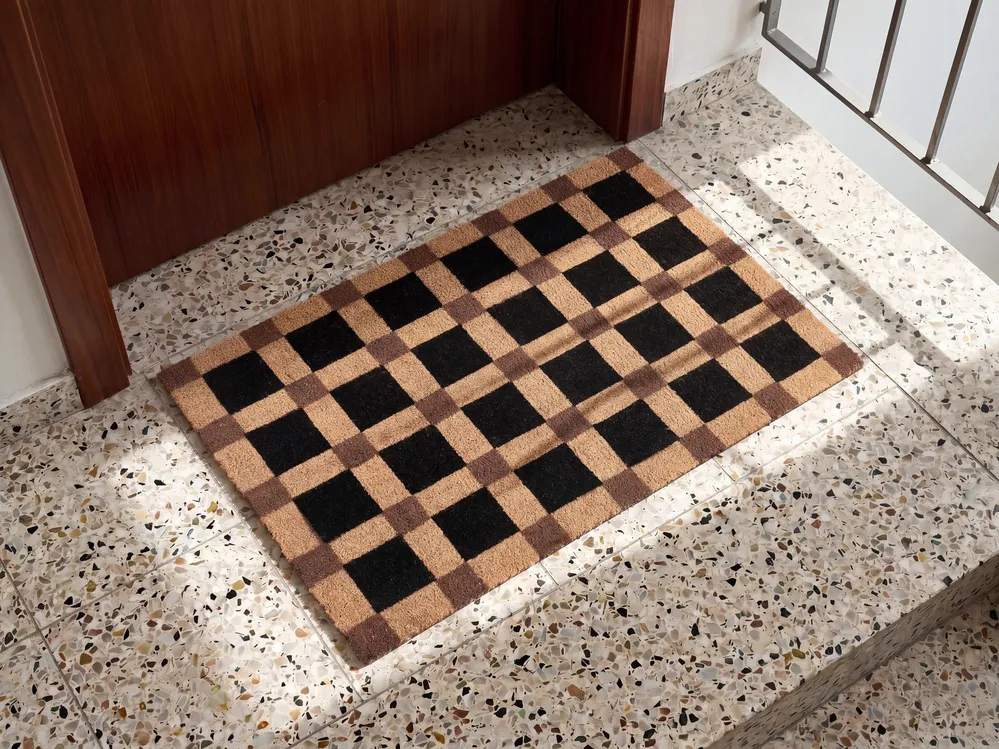 Doormat VILLASIS Beige/ Black 60 x 90 cm Coir