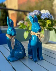 Figurine Rabbit JAMBLES Ceramic Blue_976544