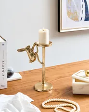 Candle Holder KOSOR 25 cm Metal Gold_1022195
