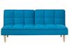 Sofa Bed 3 Seater SILJAN Fabric Sea Blue