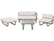 Garden Lounge Set with Table and Ottoman 3 Seater CAMEROTA  Metal Green_1156432