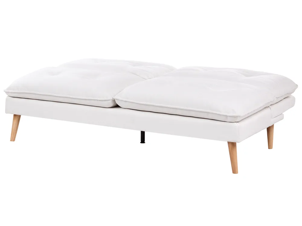 Sofa Bed 3 Seater YILA Fabric White_1056470