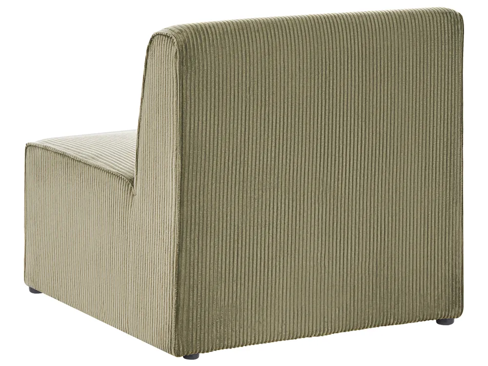 Modular Corner Sofa 4 Seater LEMVIG with Ottoman Corduroy Green Right Hand_875815