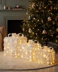 Set of 3 Christmas Decorations LED HALLANGEN 20/25/30 cm Christmas Gifts Multicolour_1025077