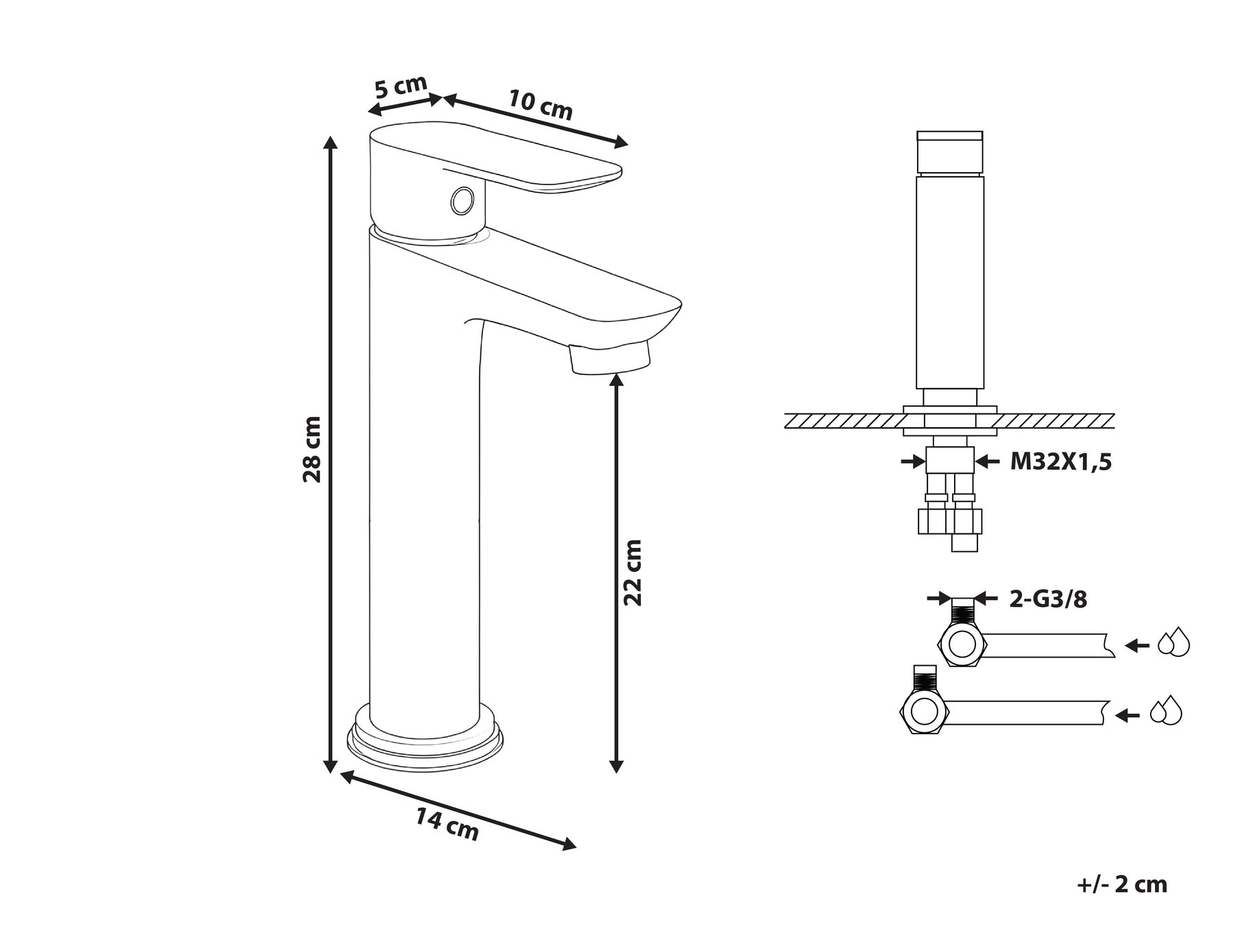 Tall Basin Mixer Tap CHIMBOTE Brass Silver_998965