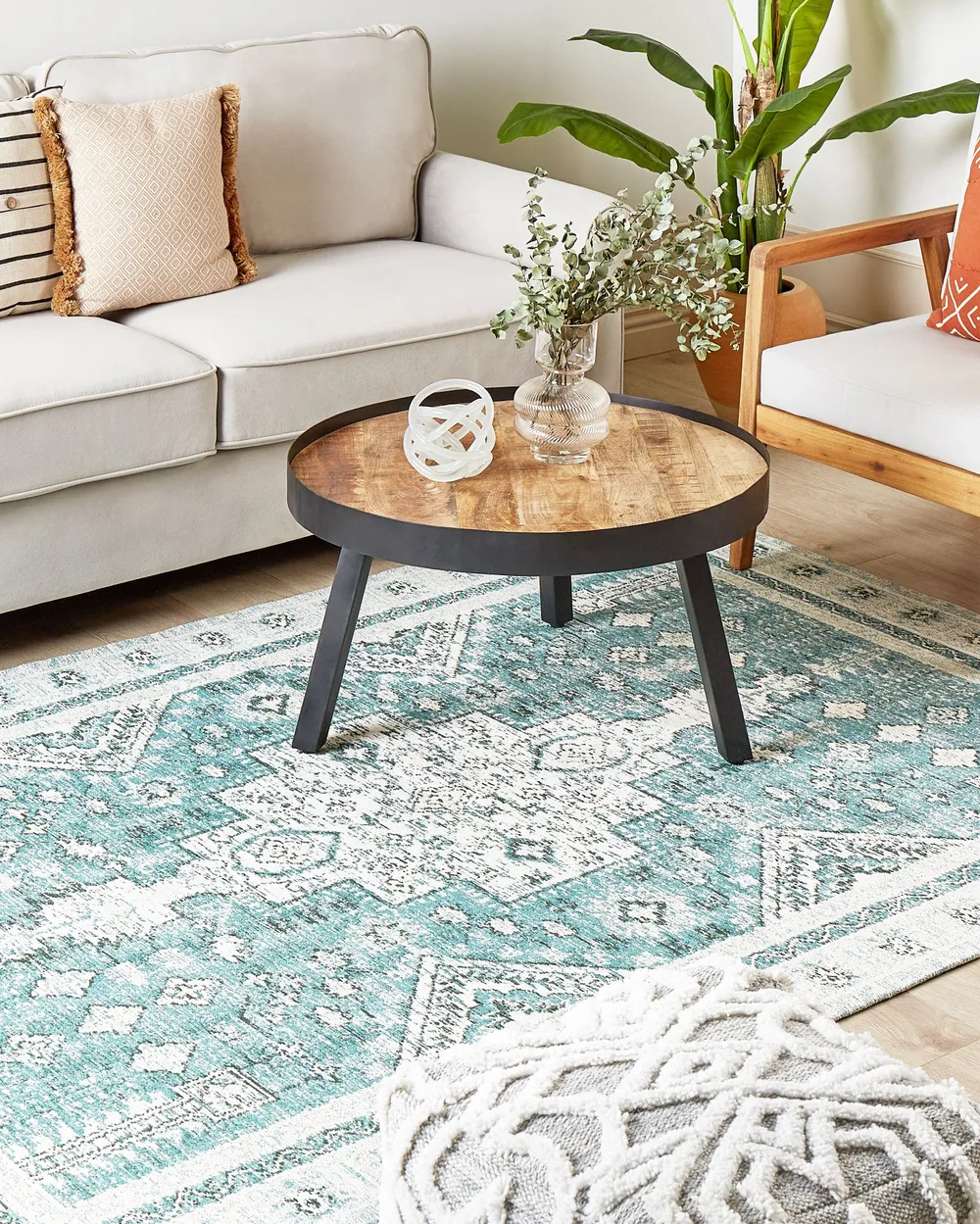 Cotton Area Rug Mint Green FULLA Various Sizes