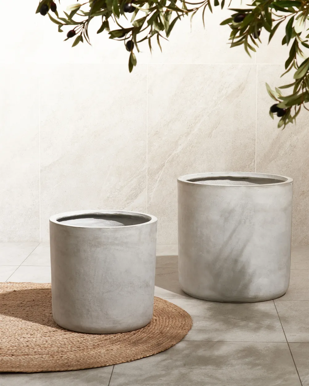 Plant Pot MESSENE 41 cm Light Grey