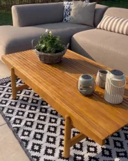 Garden Coffee Table GIAVENO 145 cm 79 cm Acacia Wood Brown_994242