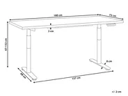 Electric Adjustable Standing Desk DESTINAS 180 cm 72 cm Black/ Light Brown_1000493