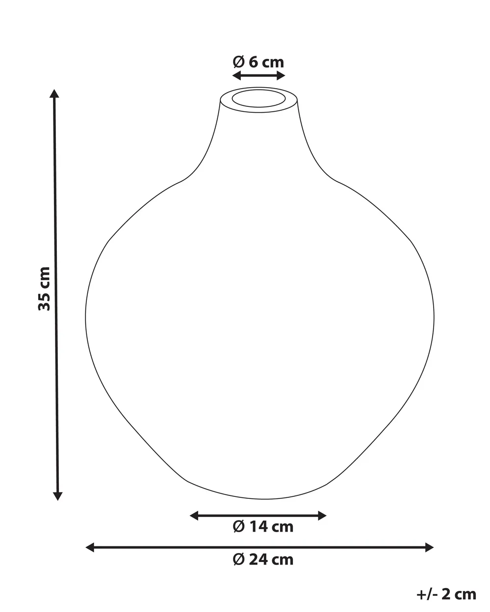 Decorative Vase KUALU 35 cm Ceramic Black_850040