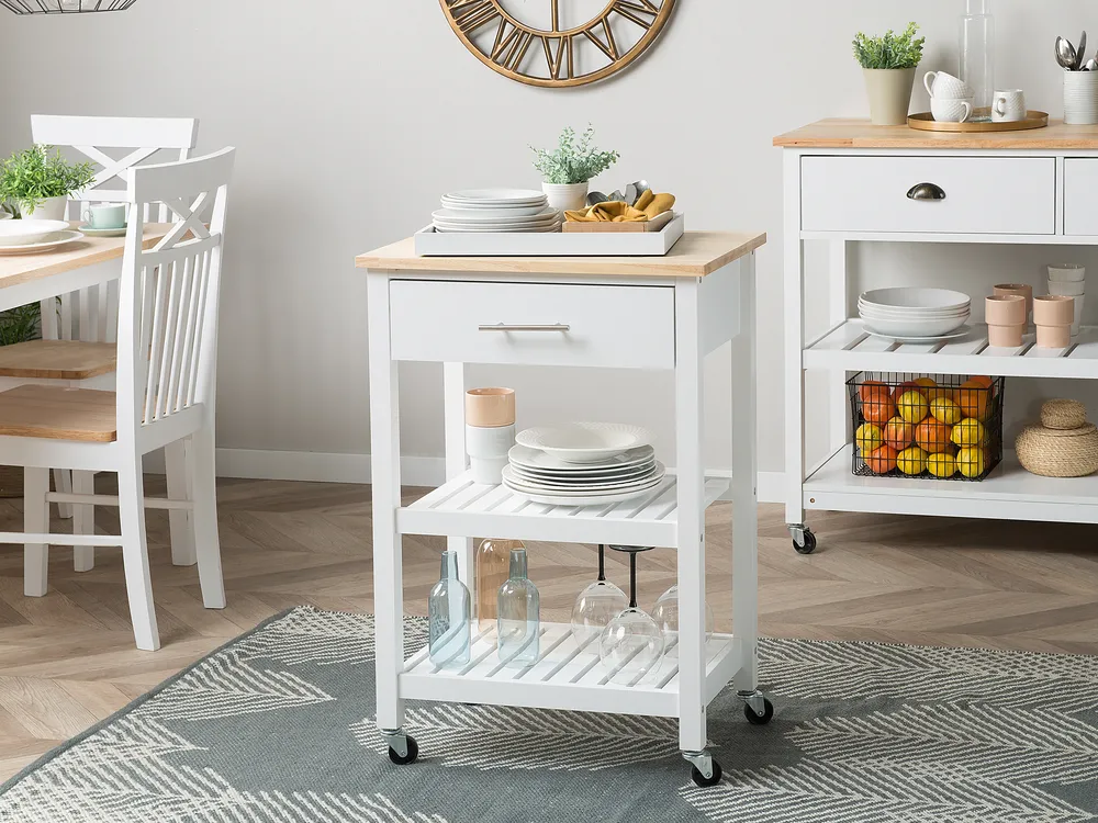 Kitchen Trolley HIUMA Wood White