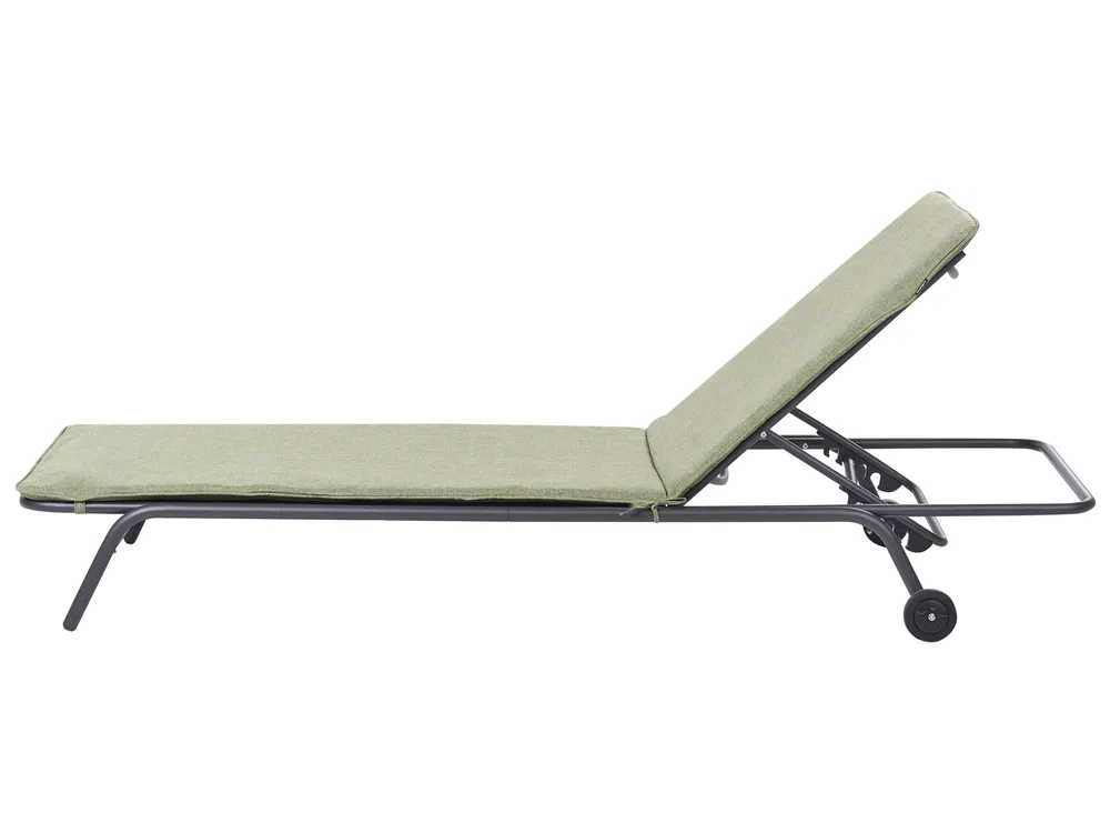 Sun Lounger VOLTERRA Reclining Metal Green_1035818
